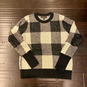 Banana Republic Black & White Checkered Sweater- Petite